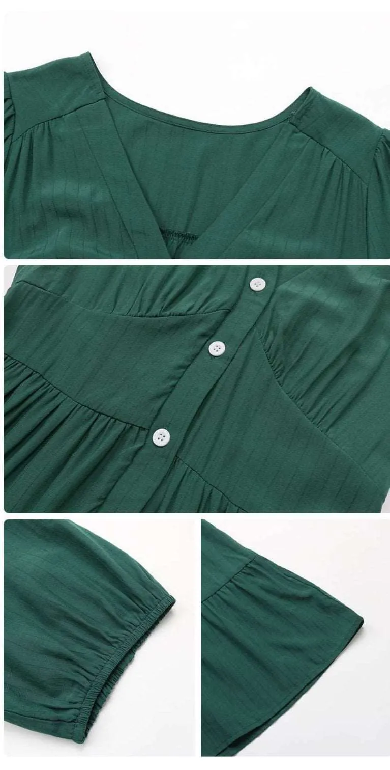 Women's Solid Color Short Sleeve Summer Dress