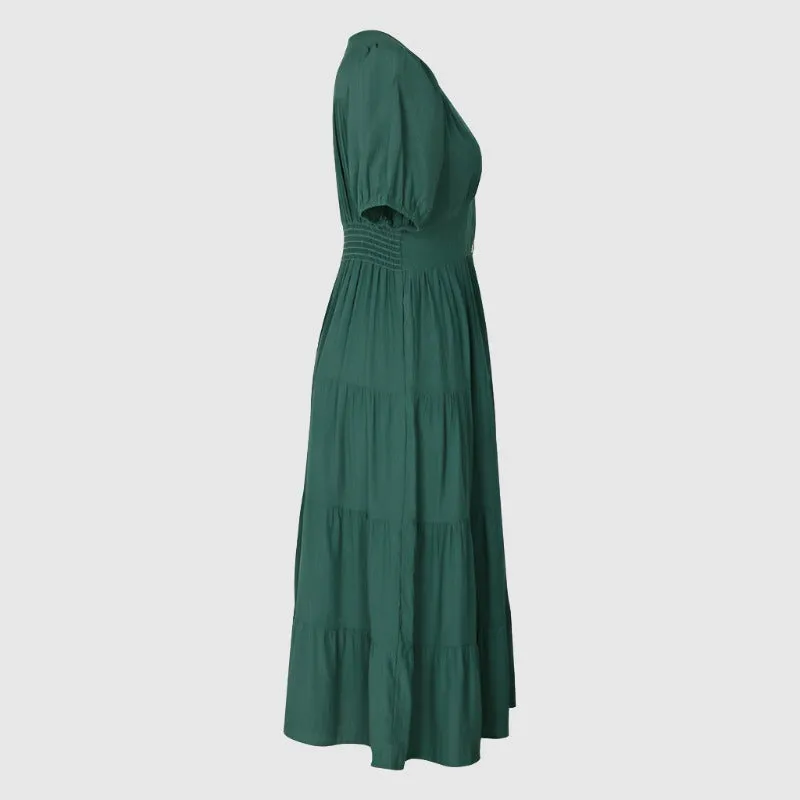 Women's Solid Color Short Sleeve Summer Dress