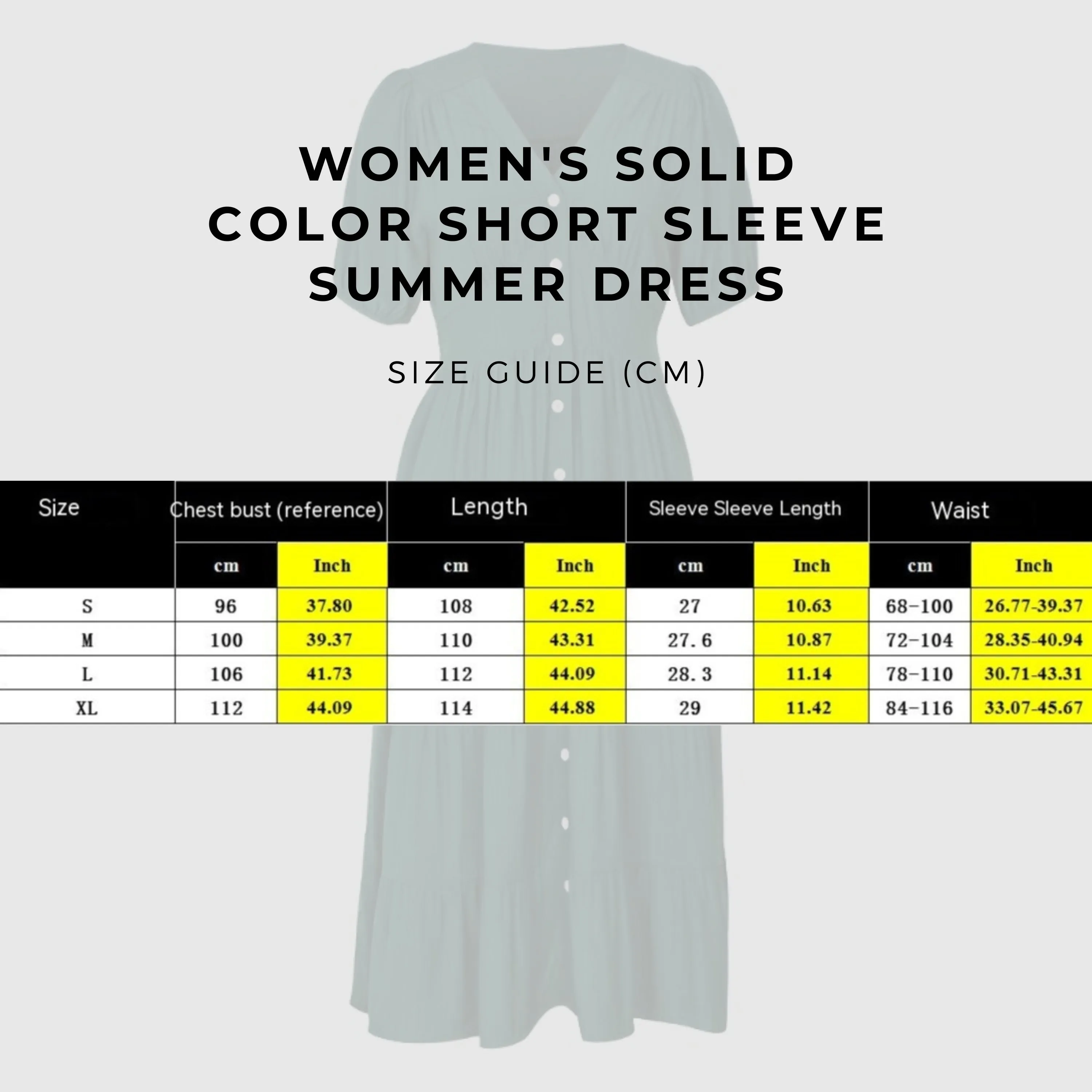 Women's Solid Color Short Sleeve Summer Dress