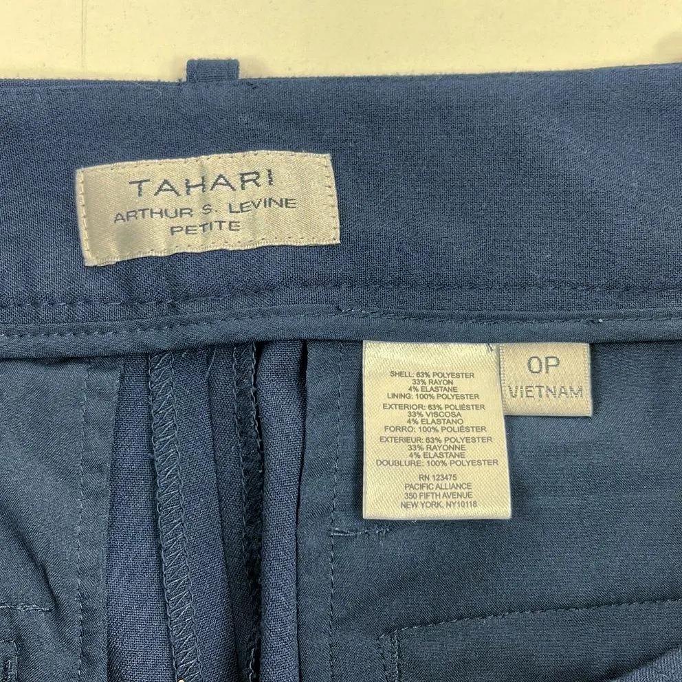 Women's Tahari Petite Dark Blue Slacks Dress Pants - Size 0P