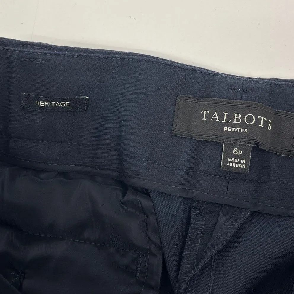 Women's Talbots Heritage Dark Blue Plain Dress Pants Slacks - Size 6P