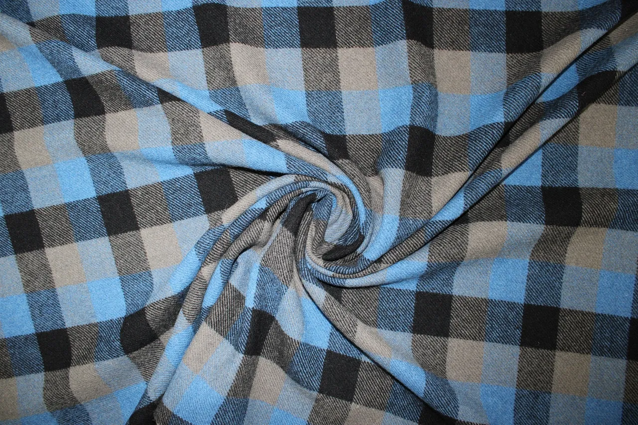 Woolrich Plaid Twill Flannel - Blue/Gray/Black