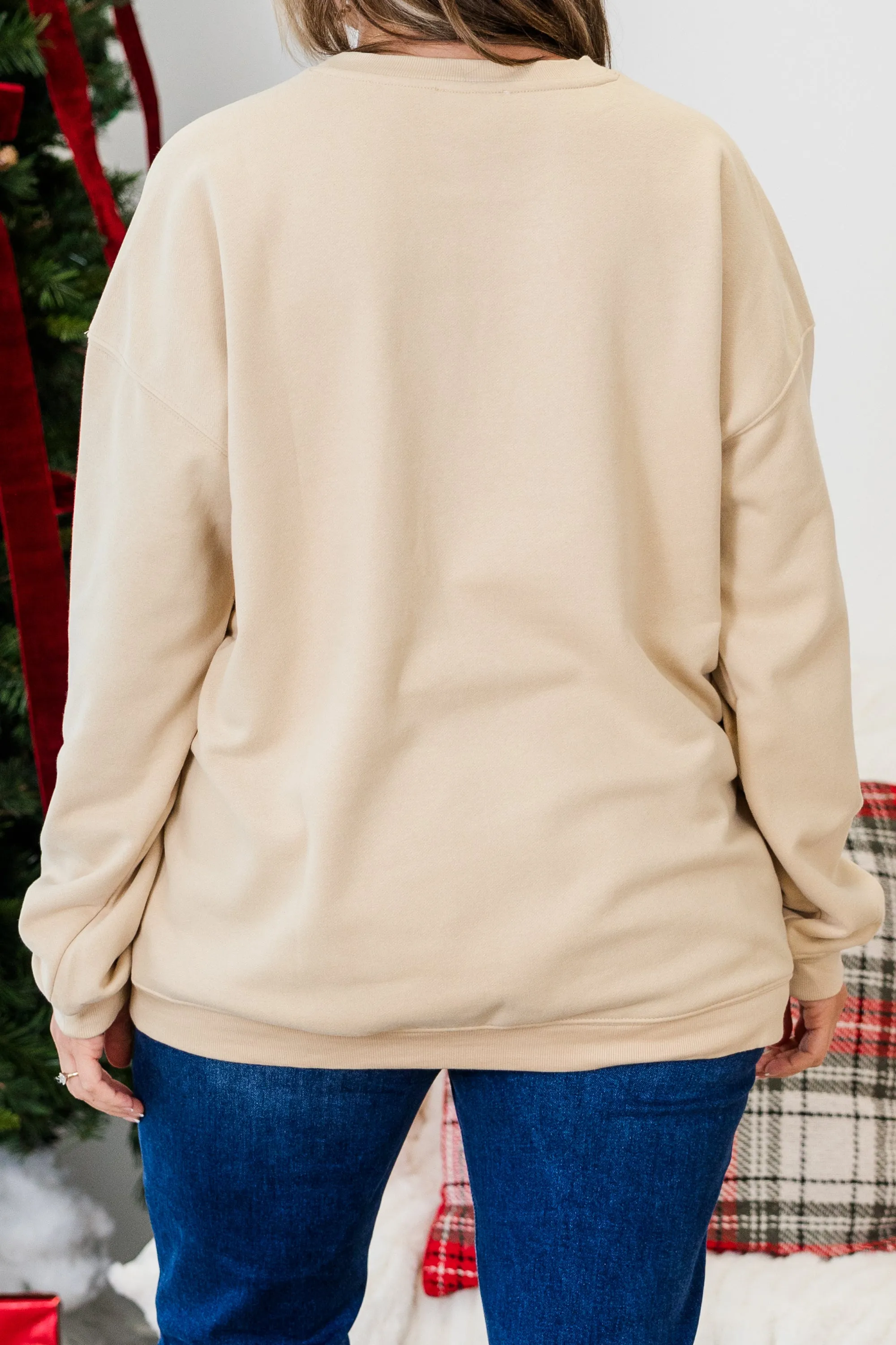 Wrapped In A Bow Pullover, Sand