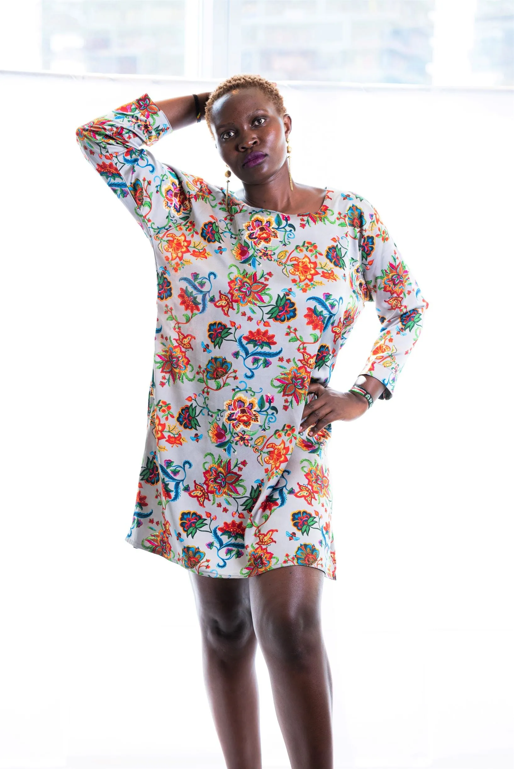 Zyra Satin Tunic Dress